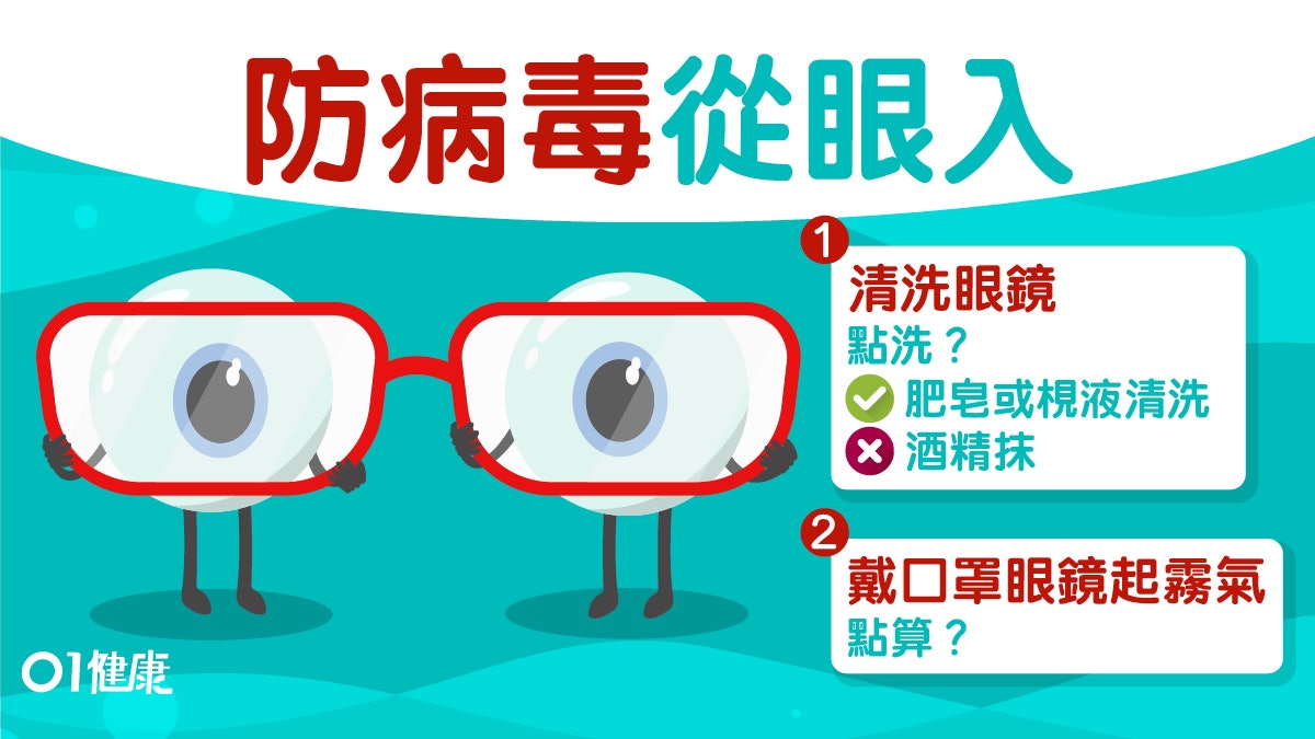 【新冠肺炎】護眼防感染5大須知　你有冇戴錯護目鏡？洗錯眼鏡？